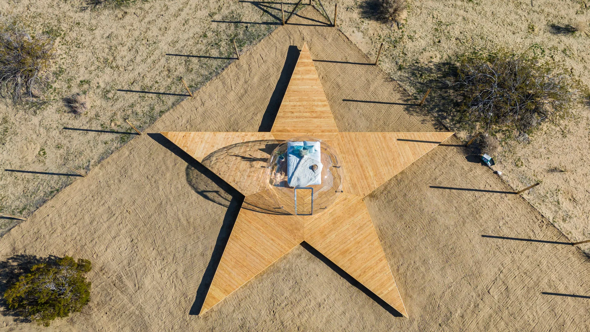 Star-shaped deck and dome from above